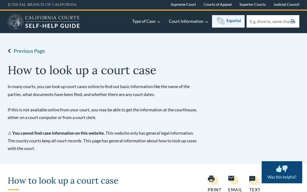 Manteca resident lookup California Courts case guidance